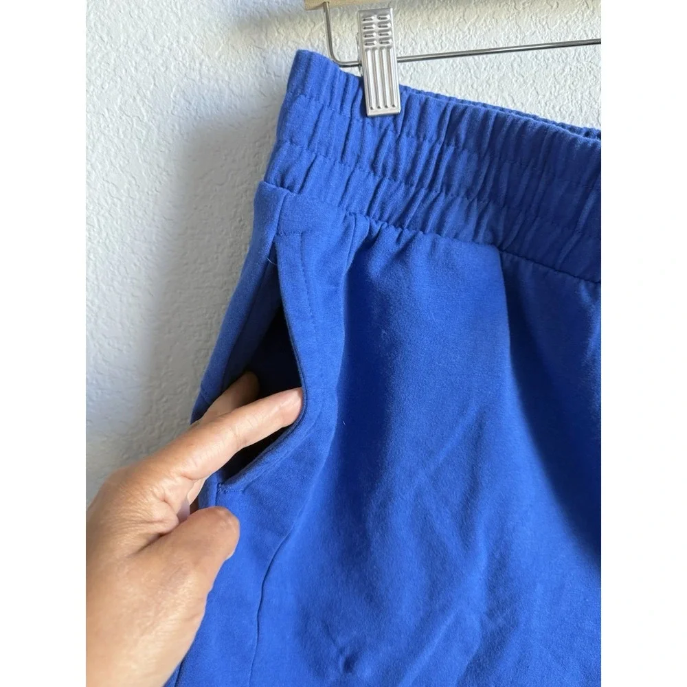 Crane Pull On Shorts Womens Size XL Blue Drawstring Waist Pockets Stretch Lounge